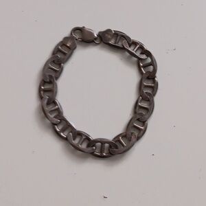 Heavy 925 Sterling Silver Made In Italy Heavy Figaro Bracelet 36 Grams